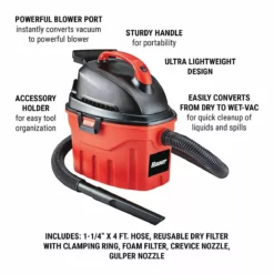 BAUER 3 Gallon 3 Peak Horsepower Wet/Dry Vacuum -Bauer Popular Store 64753 W2