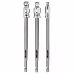 BAUER 6 in. Impact Rated Wobble Socket Adapter Set, 3 Pc.