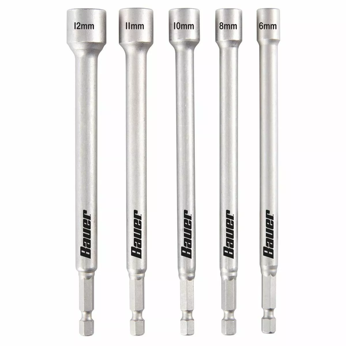 BAUER 5 Pc 6 in. Metric Impact Rated Magnetic Nut Setter Set - 6 in. Long 1 BAUER 5 Pc 6 in. Metric Impact Rated Magnetic Nut Setter Set - 6 in. Long
