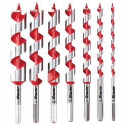 BAUER Wood Auger Drill Bit Set, 7 Pc.