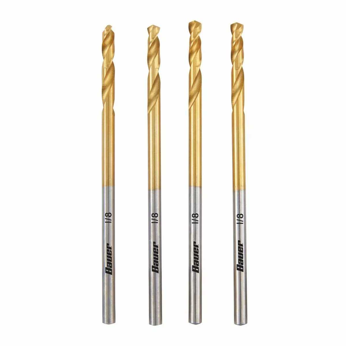 BAUER 1/8 in. Titanium Drill Bit Set, 4 Pc. 1 BAUER 1/8 in. Titanium Drill Bit Set, 4 Pc.
