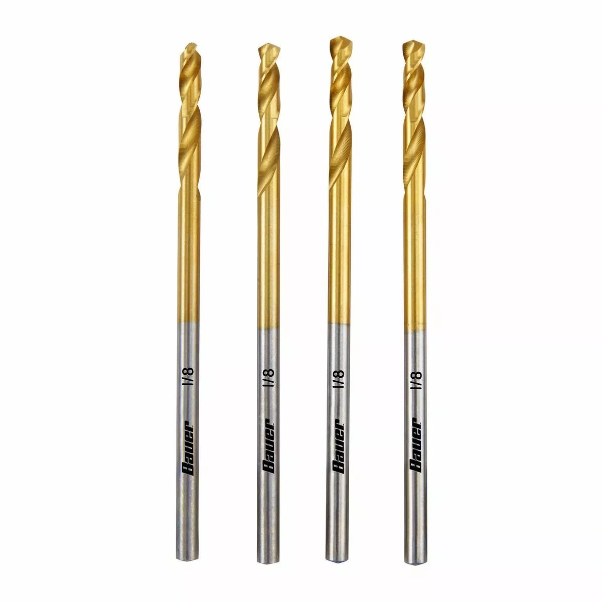 BAUER 1/8 in. Titanium Drill Bit Set, 4 Pc. 2 BAUER 1/8 in. Titanium Drill Bit Set, 4 Pc. - Image 2