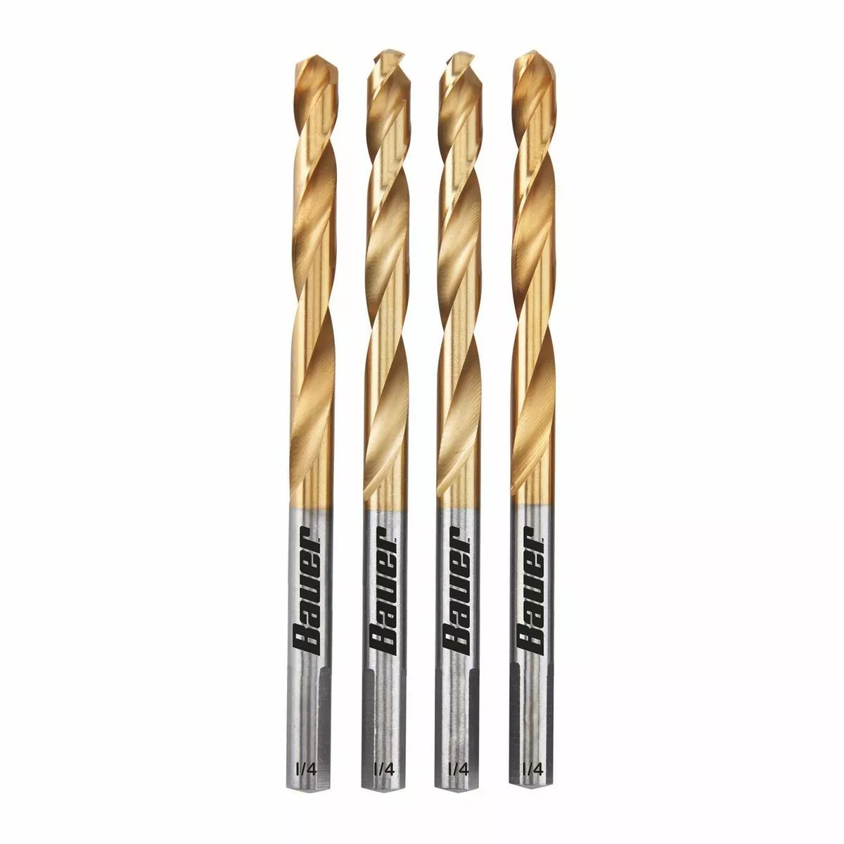 BAUER 1/4 in. Titanium Drill Bit Set, 4 Pc. 1 BAUER 1/4 in. Titanium Drill Bit Set, 4 Pc.