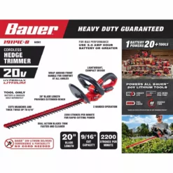 BAUER 20V Cordless Hedge Trimmer – Tool Only 21 BAUER 20V Cordless Hedge Trimmer – Tool Only -Bauer Popular Store 64941 W2