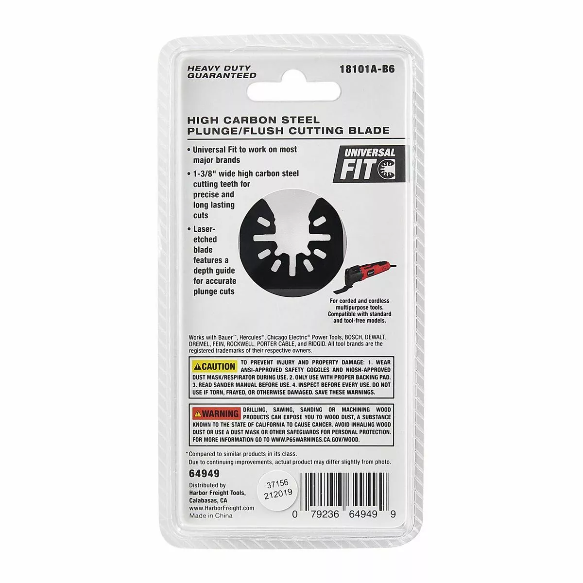 BAUER 1-3/8 in. High Carbon Steel Plunge/Flush Cutting Blade for Oscillating Multi-tools 5 BAUER 1-3/8 in. High Carbon Steel Plunge/Flush Cutting Blade for Oscillating Multi-tools - Image 5
