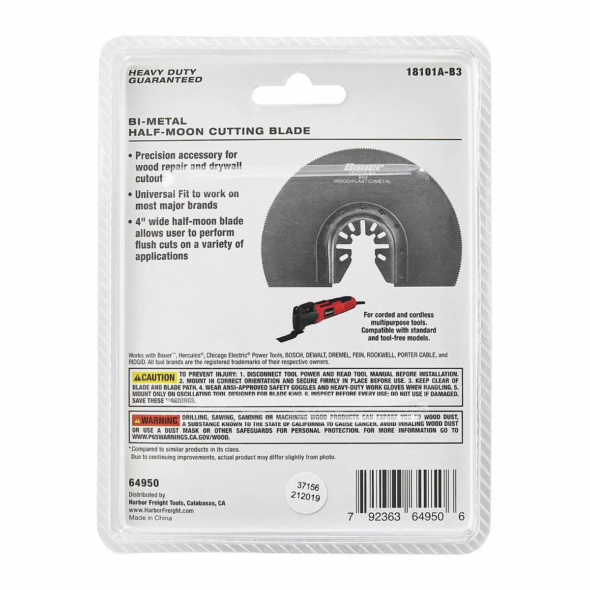 BAUER 4 in. Bi-Metal Half Moon Cutting Blade for Oscillating Multi-tools 4 BAUER 4 in. Bi-Metal Half Moon Cutting Blade for Oscillating Multi-tools - Image 4