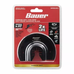 BAUER 3-5/8 in. Carbide Grit Thin Kerf Half Moon Grinding Blade for Oscillating Multi-tools -Bauer Popular Store 64953 W5