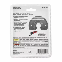 BAUER 3-5/8 in. Carbide Grit Thin Kerf Half Moon Grinding Blade for Oscillating Multi-tools -Bauer Popular Store 64953 W6