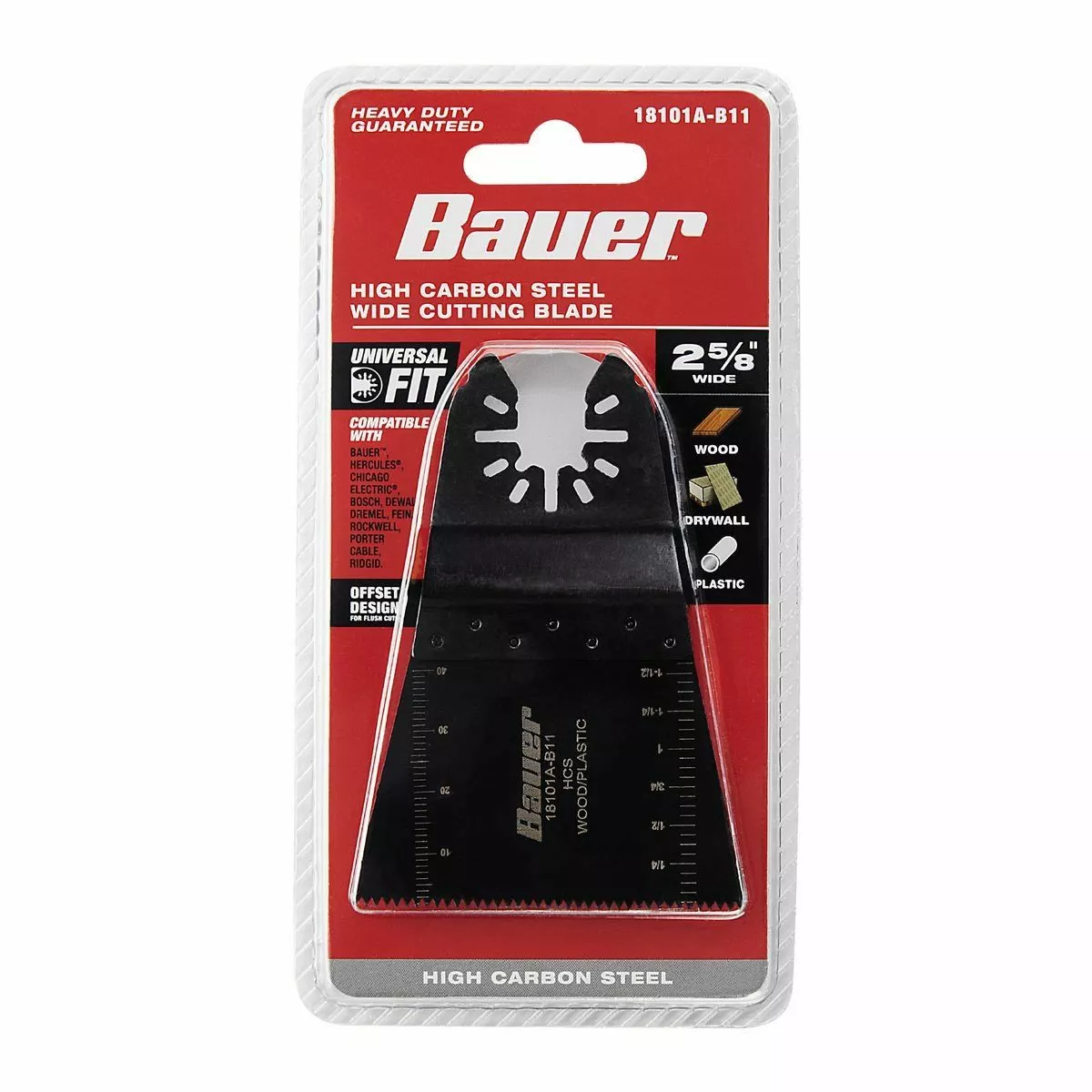 BAUER 2-5/8 in. High Carbon Steel Wide Cut Blade for Oscillating Multi-tools 4 BAUER 2-5/8 in. High Carbon Steel Wide Cut Blade for Oscillating Multi-tools - Image 4
