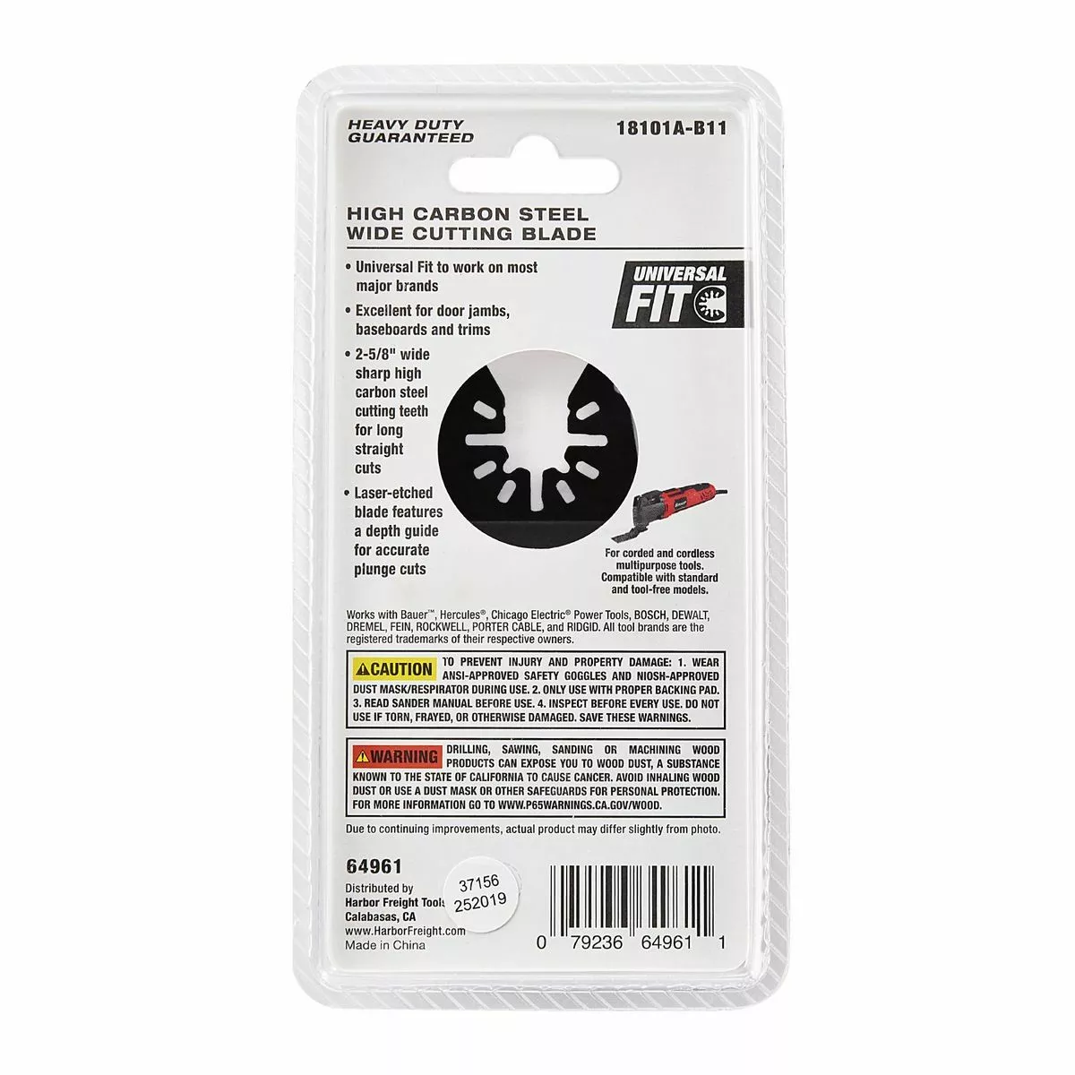 BAUER 2-5/8 in. High Carbon Steel Wide Cut Blade for Oscillating Multi-tools 5 BAUER 2-5/8 in. High Carbon Steel Wide Cut Blade for Oscillating Multi-tools - Image 5