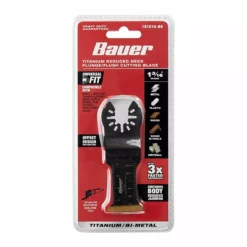 BAUER 1-3/16 in. Bi-Metal Reduced Shank Titanium Plunge/Flush Cutting Blade for Oscillating Multi-tools -Bauer Popular Store 64963 W5